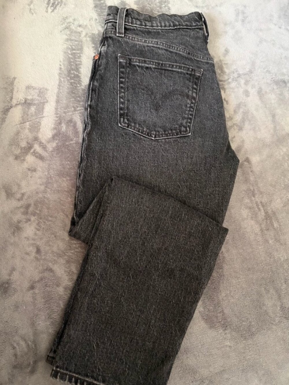 Levi's Premium 501 Original Fit Washed Black Straight Leg Jeans (27x26)